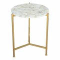 Kd Mobiliario Haru Side Table White & Gold KD3670858